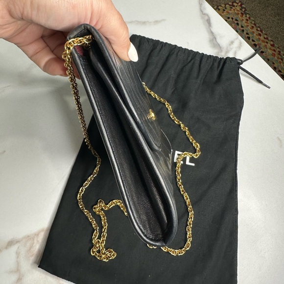 CHANEL Lambskin Pushlock Quilted Mini Chain Shoulder Bag Crossbody - Picture 4 of 11